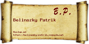 Belinszky Patrik névjegykártya